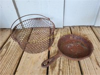 Cast Iron Skillet and Fry Basket