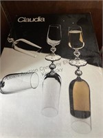 Claudia fine lead crystal 6 champagne flutes , 6
