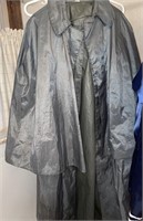 (3) Civil War Reenactment Gray Nylon Rain Overcoat