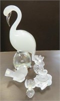Lalique and vaious glass birds