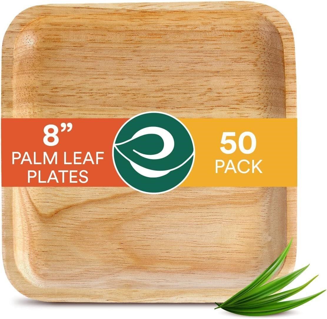 ECO SOUL Compostable 8 Inch Plates 50-Pack