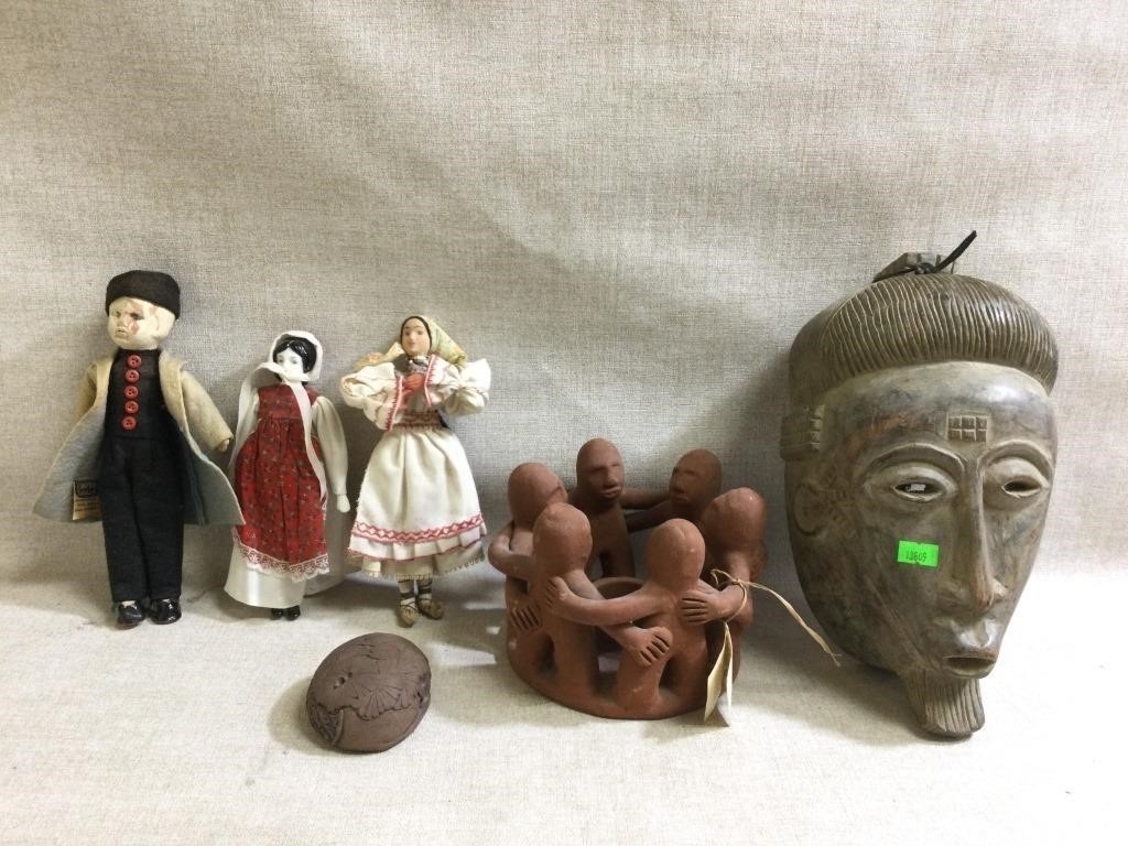 Terracotta Circle of Friends, Antique Dolls