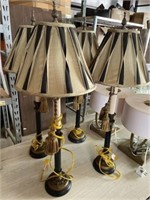 4 Black & Gold Lamps