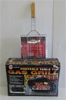 Portable Gas Grill & Grill Basket