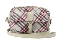 Burberry White & Pink Nova Check Shoulder Bag