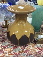 Brown and yellow glazed vase