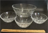 (1)LARGE BOWL W/(3)SMALL DISHES
