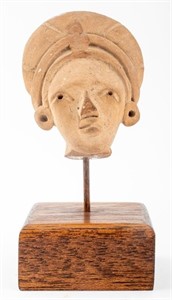 Pre-Columbian Terracotta Bust Head Fragment