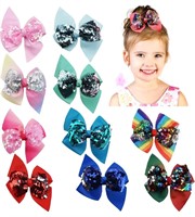 12 PACK 4.5 IN SEQUINS BOWS
