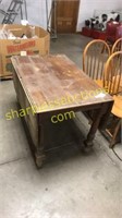 Wooden table drop leaf table with wheels