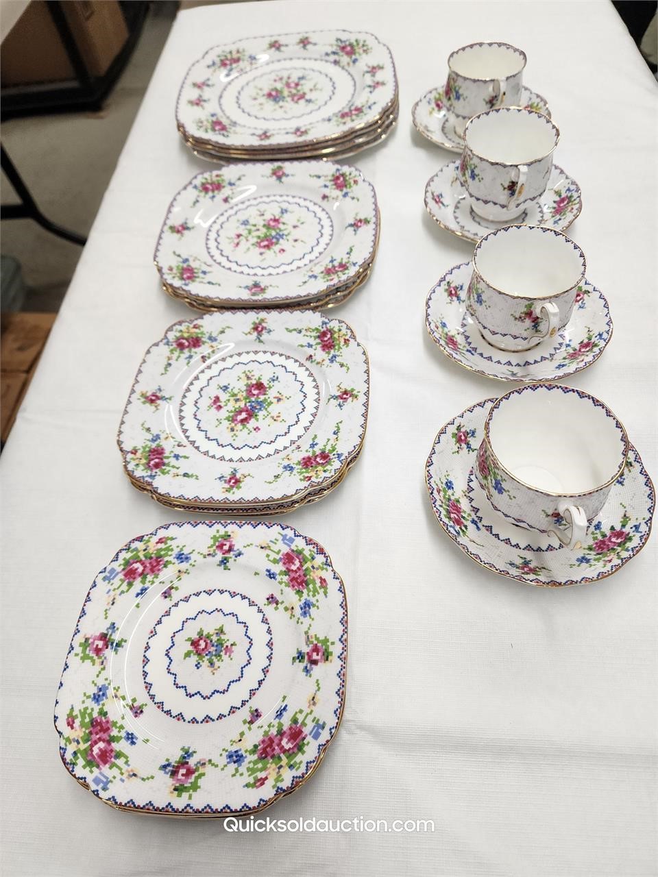 R.A. Petit Point 4 Place Settings Consisting Of 24
