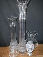 VTG U.S. Glass Co. Clear Swung Stretch Vase