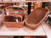 Three Longaberger baskets: Large Key, Large