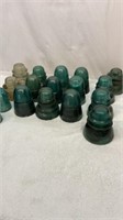 Mostly green glass insulators