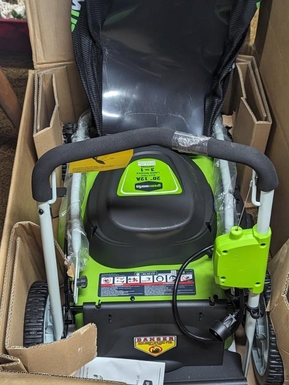 Greenworks 20" 12A Electric Lawnmower - New