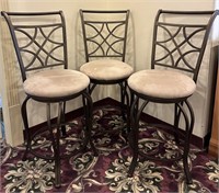 Metal Swivel Counter Height Stools (3)