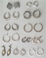 Box-12 Pairs Silver Color Earrings,