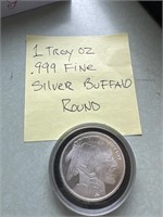 1 Troy ounce - .999 fine silver buffalo round