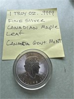 Canadian maple leaf coin - 1 Troy ounce