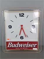 Budweiser Electric Advertising Clock Powers Up