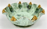 Large Frog Pottery Decorative Center Bowl