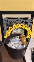 Bucket of seashells, picture frames including