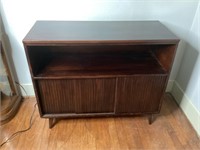 Mid Century Music Cabinet with Sliding Doors