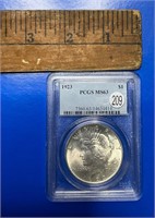 1923 Graded Peace Dollar