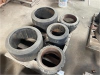 Pallet of Cushion Tires for Forklifts