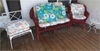 Wicker and metal porch furniture