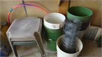 Plastic Patio Side Tables / Buckets / Light Up Hol