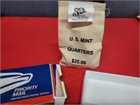 New Sealed bag of US Mint Quarters $25
