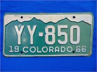 1966 Colorado  License Plate