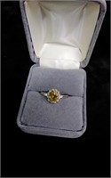 sterling yellow stone ring