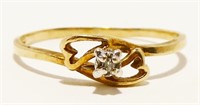 Dainty 10K Y Gold Diamond Ring Sz 5.75 .7g