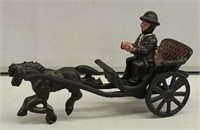 Cast Iron Wagon w/One Horse & Driver