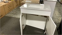 30” WHITE CABINET WITH SHADES OF GREY SPARKLE