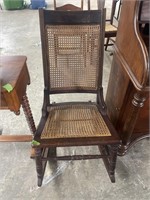 Wooden Rocking Chair with Wicker
