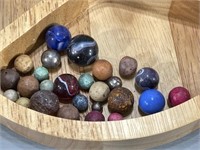 Vintage Glass & Clay Marbles, etc -Some Small
