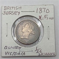 1870 British Jersey coin 1/26 shilling coin