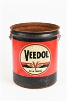 1954 VEEDOL OILS & GREASES 5 U.S. GALLONS CAN