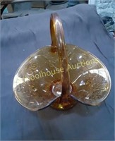 Amber colored Glass Display Bowl