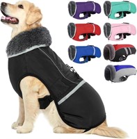 LARGE QBLEEV Warm Dog Coat Reflective Dog Jacket,