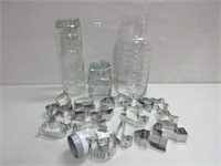 ASSORTED COOKIE CUTTER + GLASS CANNISTERS