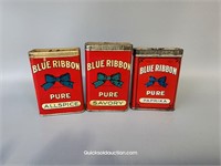 3 Blue Ribbon Spice Tins