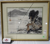 SIGNED JAPANESE ART - CRACK IN GLASS 24x20