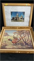 Framed pheasant wall art / State Capitol signed