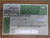 Builders investment group stock certificate