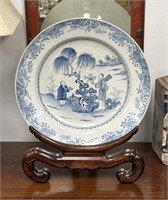 Antique Chinese Blue & White Scenic Charger
