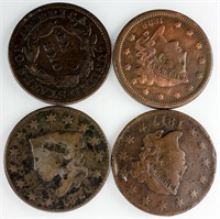 Coin 4 U.S. Large Cents 1817, 1820, 1833 & 1838